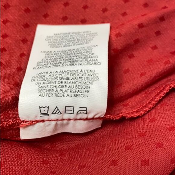 Cabi 3862 Long Sleeve Knot Dots Blouse Red Small - Picture 8 of 9